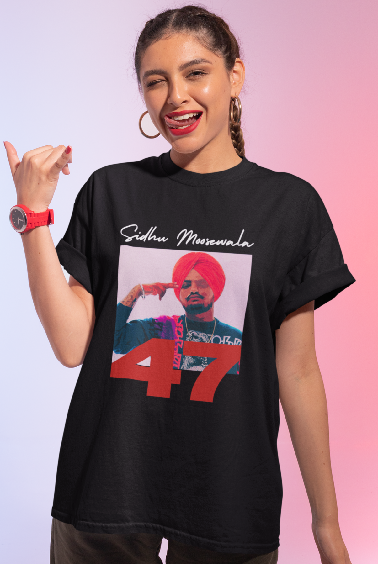 Sidhu Moosewala 47 Oversized T-shirt [Unisex]