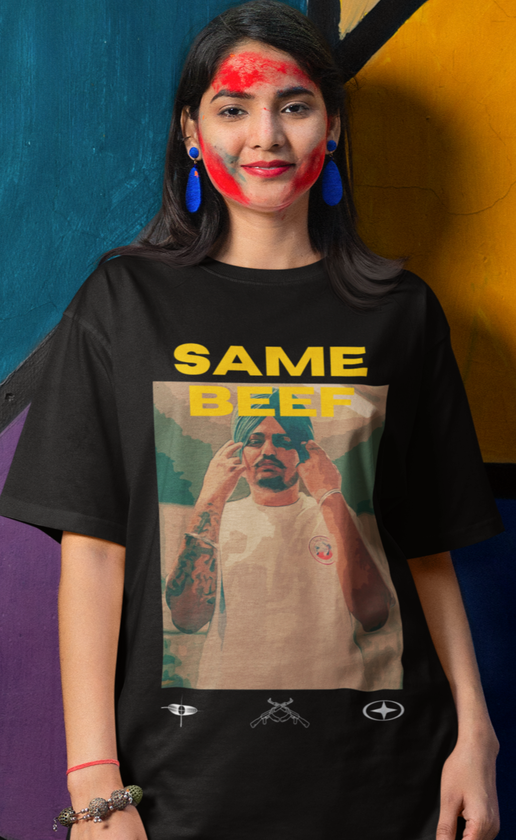 Sidhu Moosewala Same Beef fan Oversized T-shirt [Unisex]