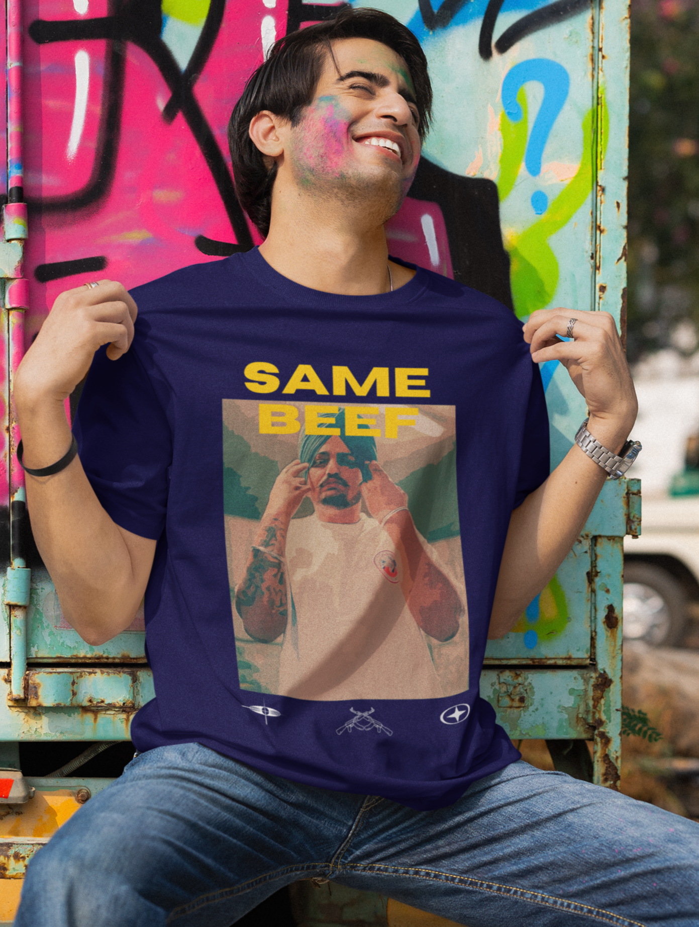 Sidhu Moosewala Same Beef fan Oversized T-shirt [Unisex]