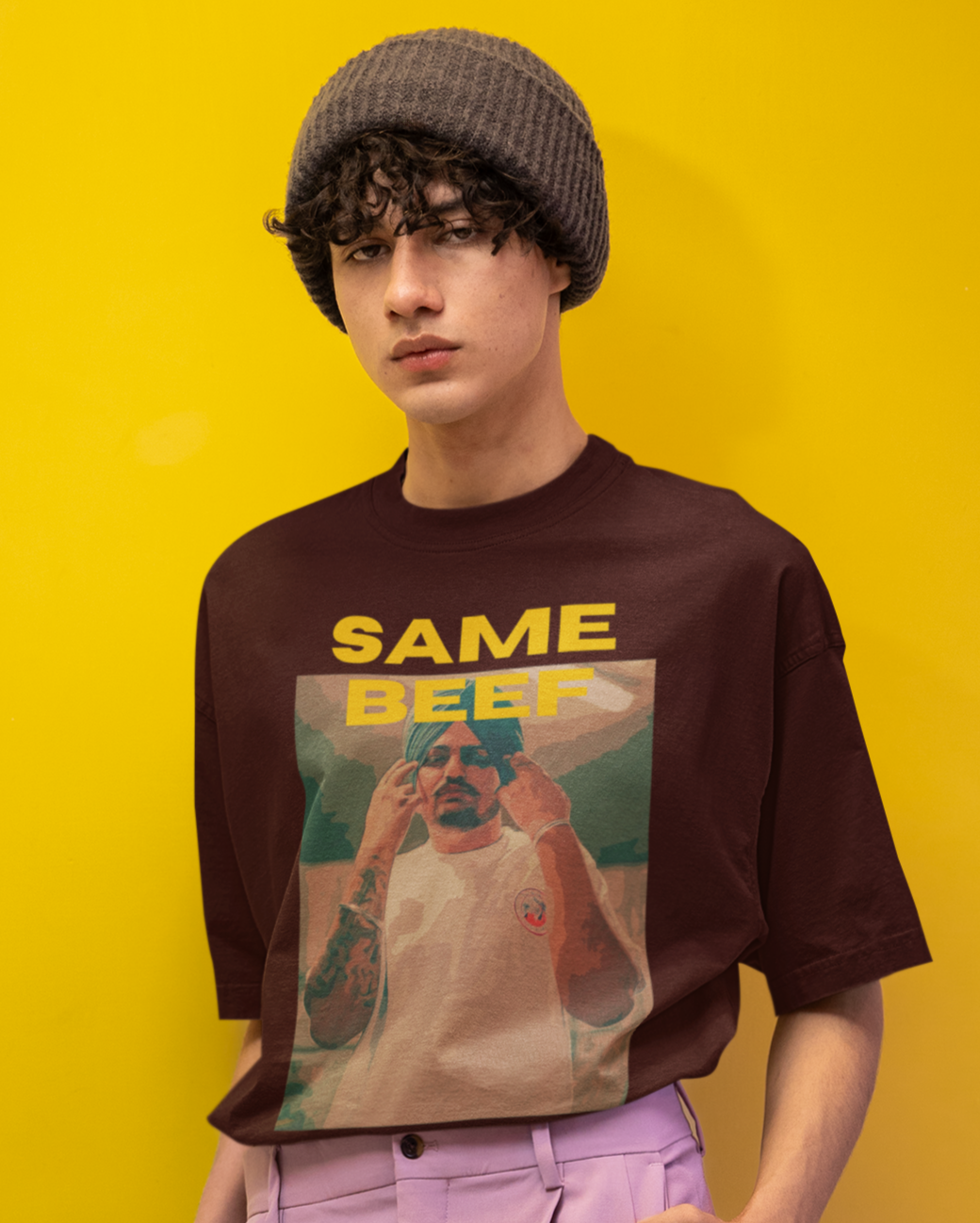 Sidhu Moosewala Same Beef fan Oversized T-shirt [Unisex]